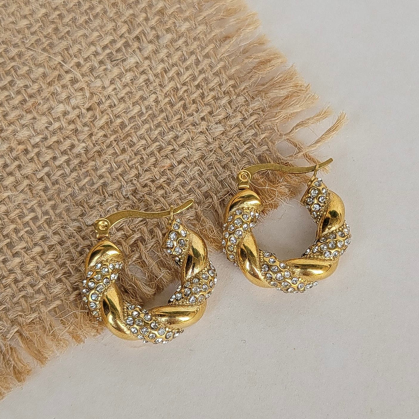 Twister Zircon Hoops
