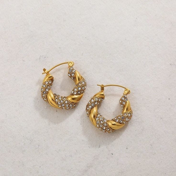 Twister Zircon Hoops
